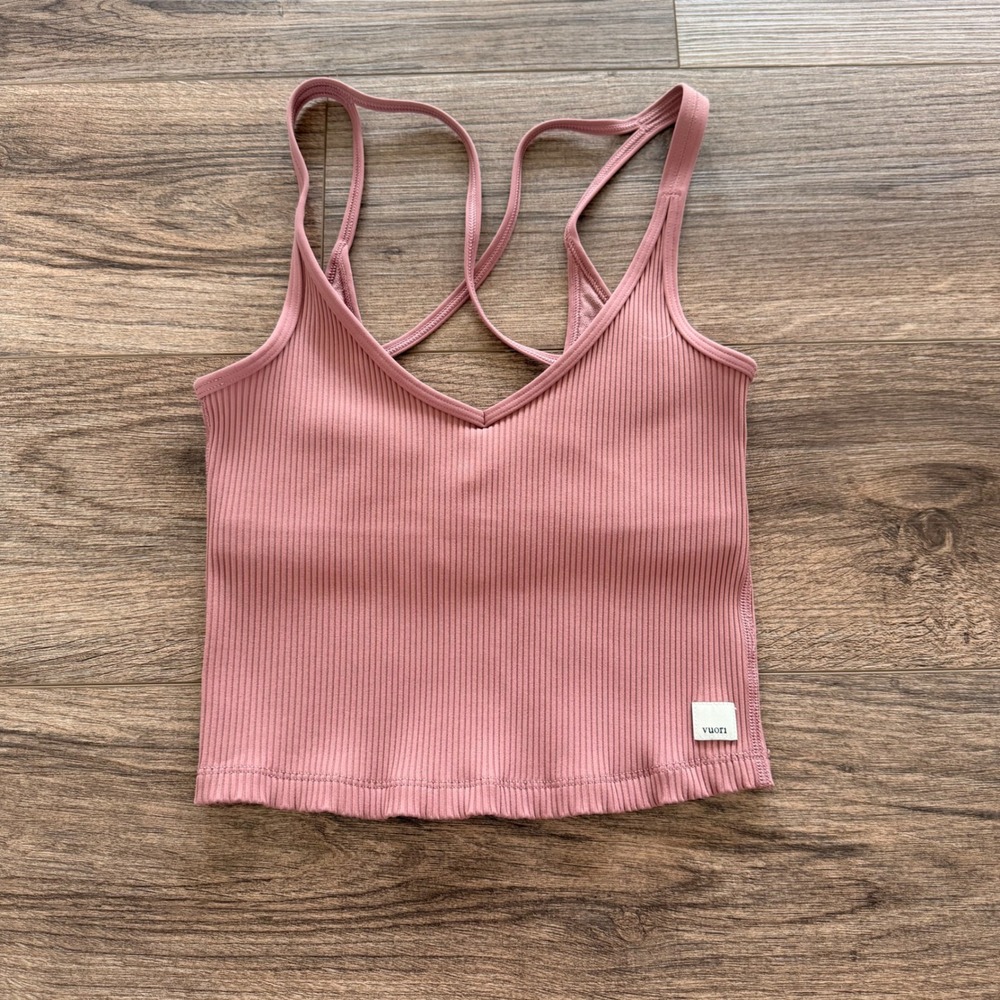 Vuori Ribbed Crop Tank Mauve Women's XSmall VW189